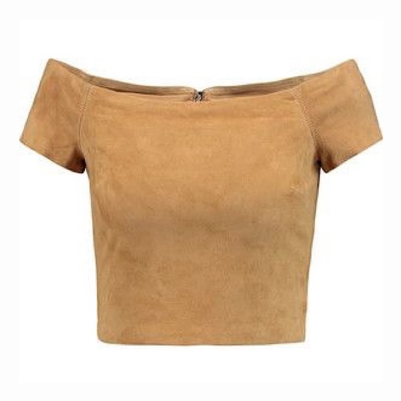 Alice + Olivia ‘Gracelyn’ Cropped Suede Top - Picture 3 of 11